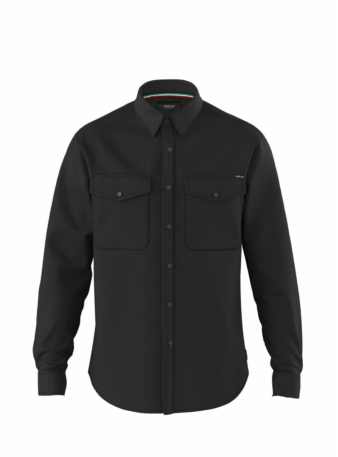 Replay Camicia Uomo Denim Nero Regular Fit Cotone Leggero – dettaglio prodotto 3 – Master SKU RPY_M4124_000862_B02_098
