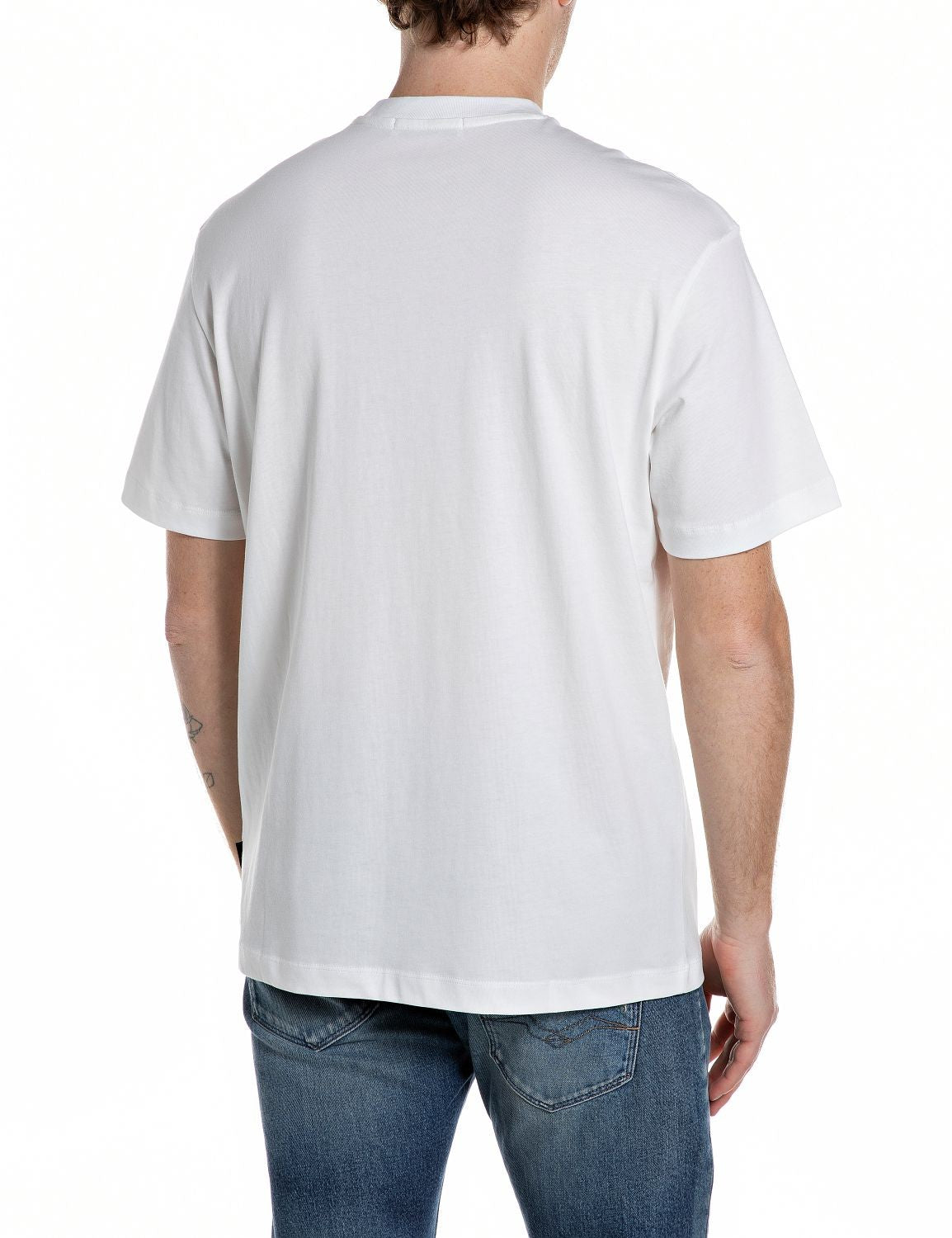 Replay T-shirt Uomo Bianca Cotone Stampa Eagle Replay Custom Garage – dettaglio prodotto 2 – Master SKU RPY_M3430_00023608P_011