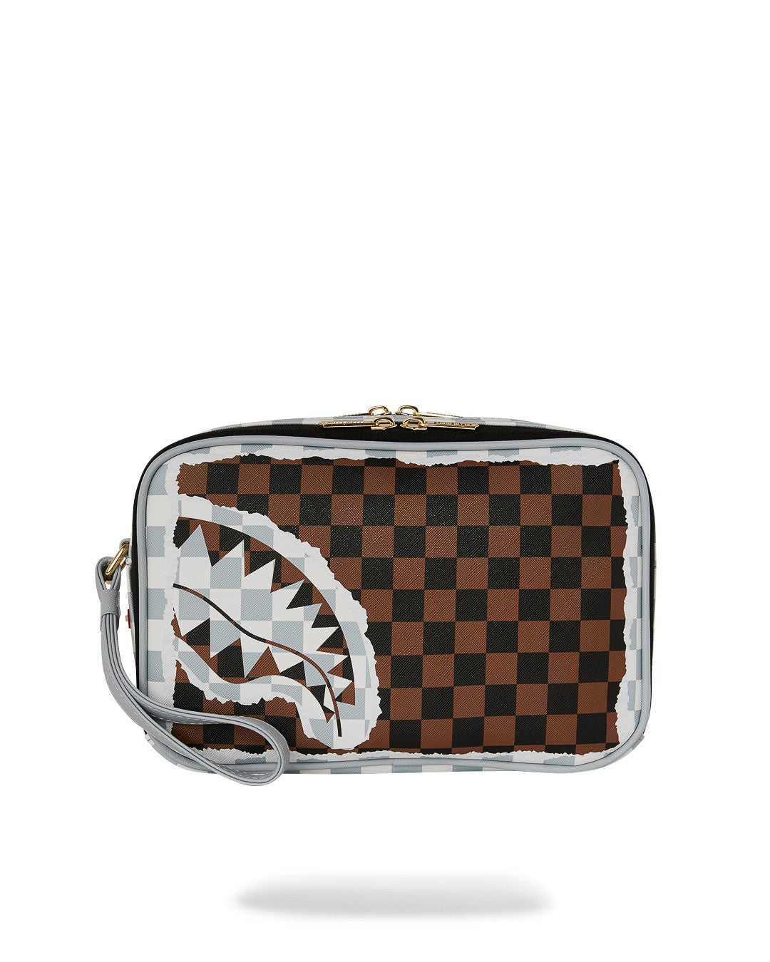 Sprayground Cream And Brown Tear Check Toiletry Bag – vista principale – Master SKU SPR_910B8294NSZ