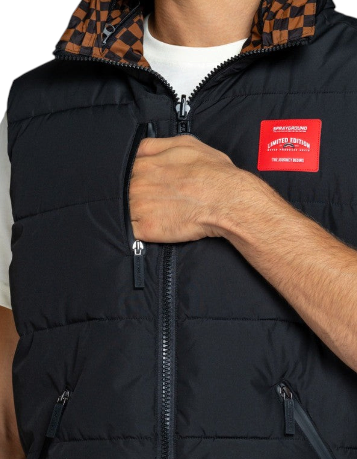 Sprayground Special Ops Air Cargo Padded Double Vest – dettaglio tasca con zip