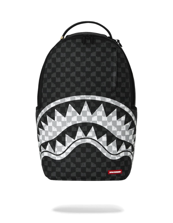 Sprayground Zaino Black And White Drip Check Shark Backpack – vista principale – Master SKU SPR_910B8553NSZ