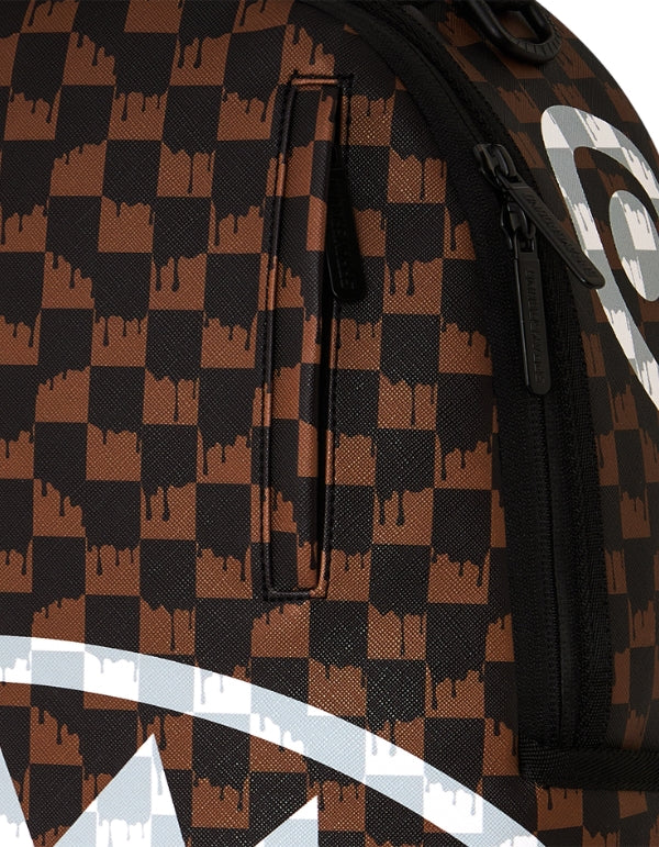 Sprayground Zaino Brown And Cream Drip Check Shark Backpack – dettaglio prodotto 2 – Master SKU SPR_910B8552NSZ