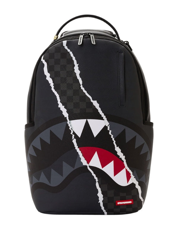 Sprayground Zaino Center Rip Revealing Gray Check Backpack – vista principale – Master SKU SPR_910B8502NSZ