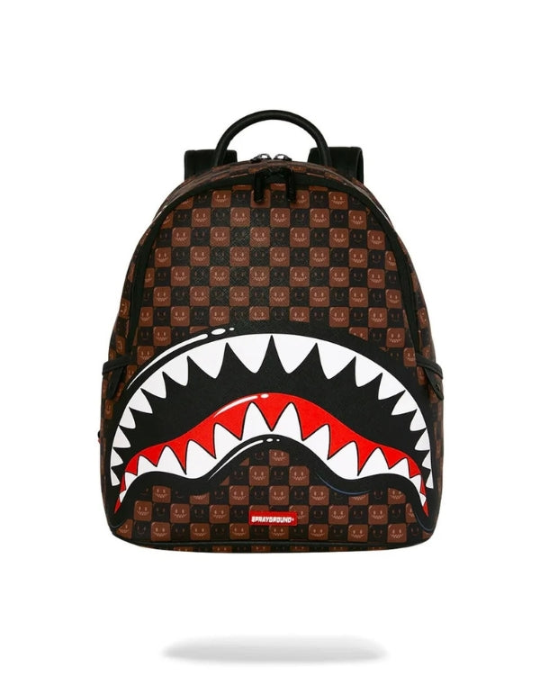 Sprayground Zaino Sharks In Paris Wtf Bubble Brown Check Savage Backpack – vista principale – Master SKU SPR_910B9305NSZ