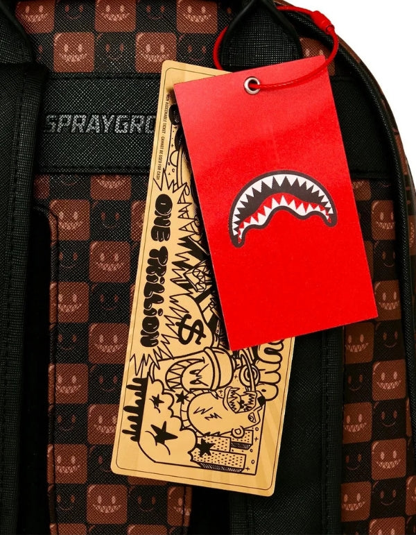 Sprayground Zaino Sharks In Paris Wtf Bubble Brown Check Savage Backpack – dettaglio prodotto 4 – Master SKU SPR_910B9305NSZ