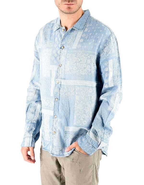 Tooco Camicia Bowling Chambray Bandana – vista principale – Master SKU TOC_TOCOM_SSH_WINGDA