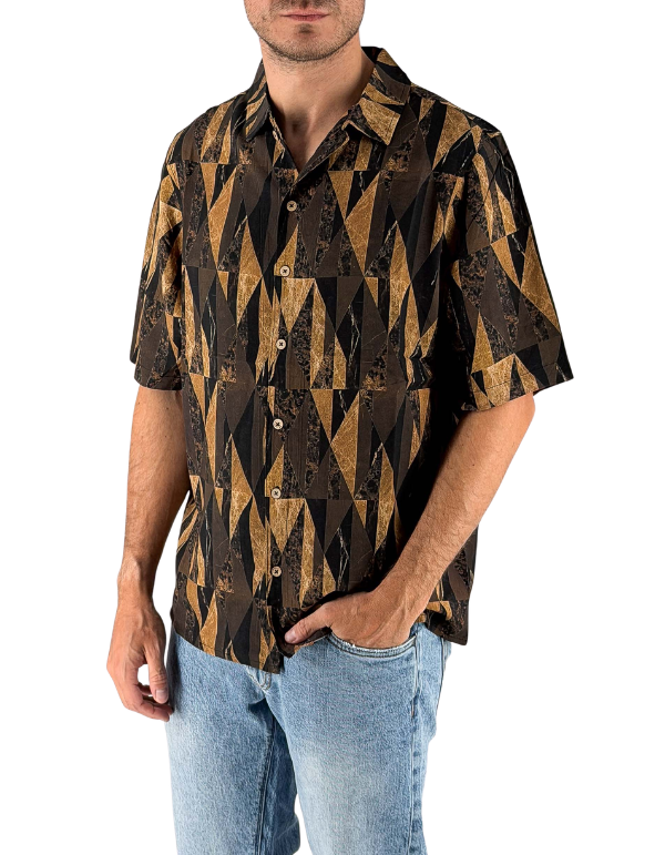 Tooco Camicia Bowling Etnica Tobacco Brown – vista principale – Master SKU TOC_TOCOM_CLB_TOBACC