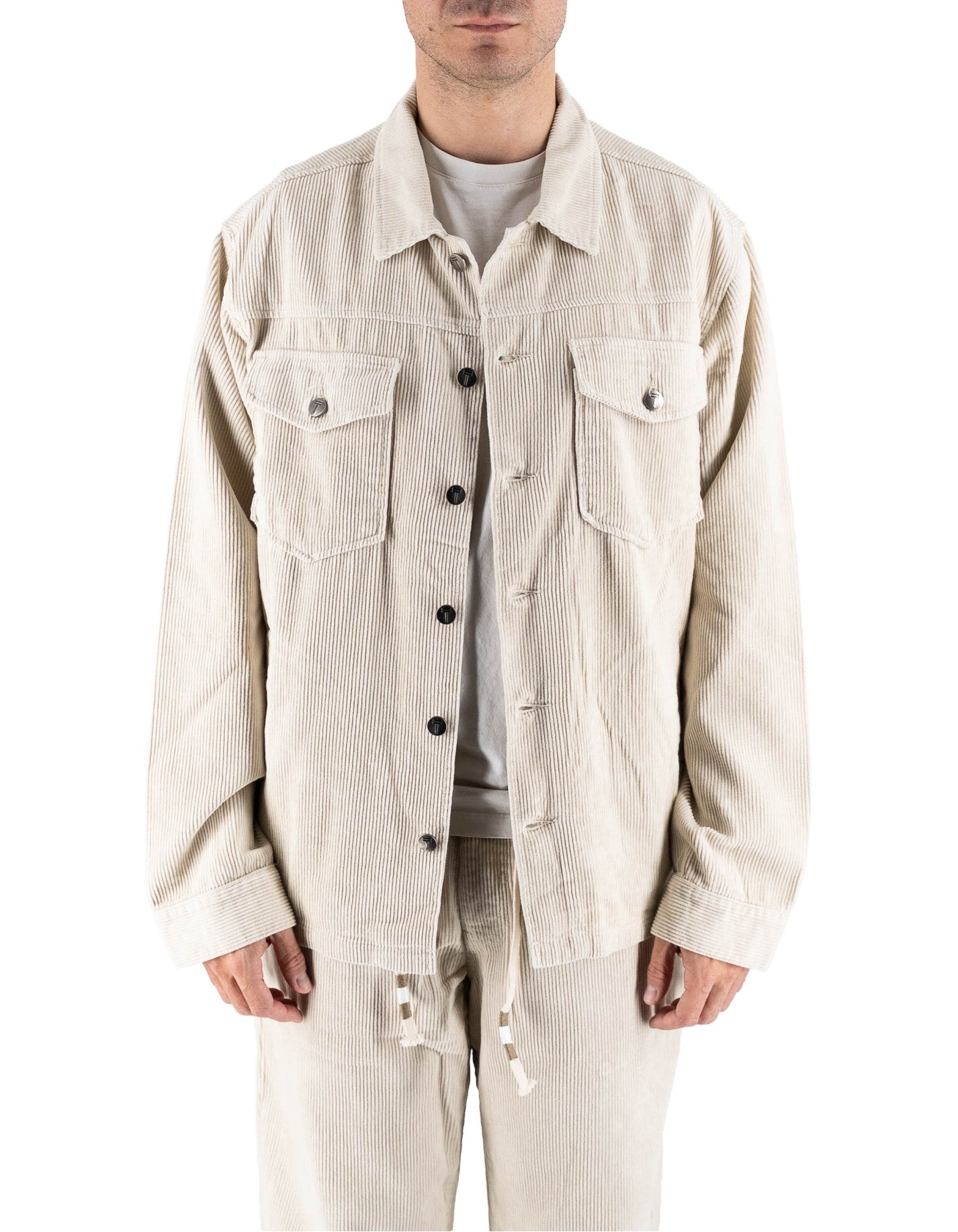 Tooco Overshirt In Velluto Cream – dettaglio prodotto 3 – Master SKU TOC_M_OSV_ESSENTIAL_CREAM