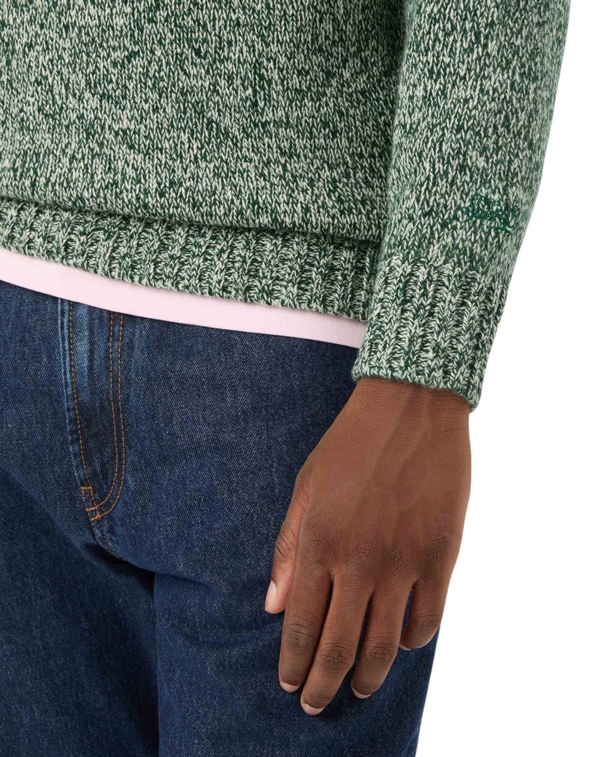 MC2 Saint Barth Maglione Girocollo Blunt Mouliné Verde British - immagine 5