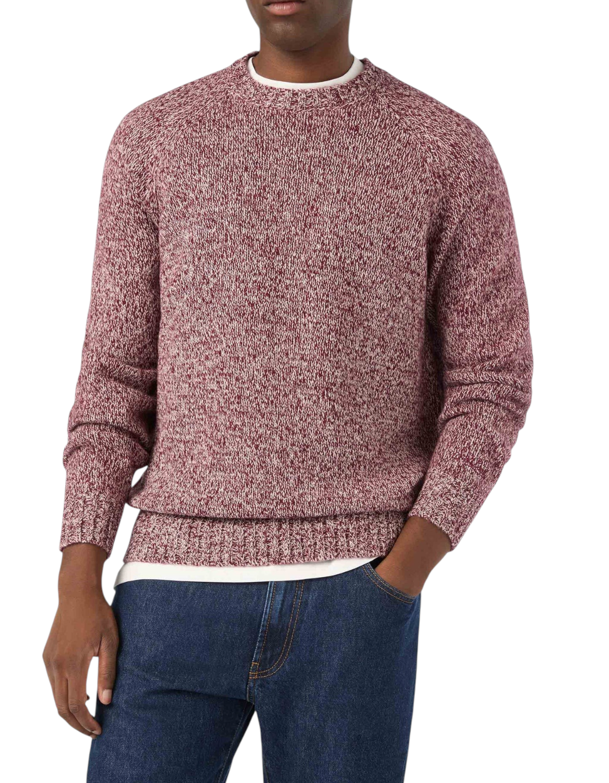 MC2 Saint Barth Maglione Girocollo Blunt Mouliné Rosso Syrah - immagine 2