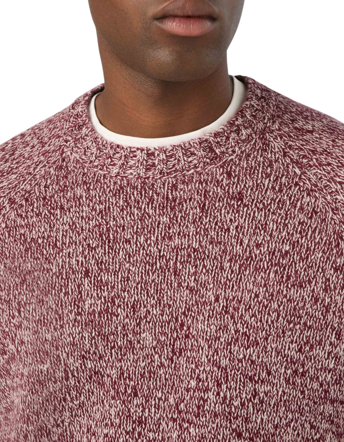MC2 Saint Barth Maglione Girocollo Blunt Mouliné Rosso Syrah - immagine 3