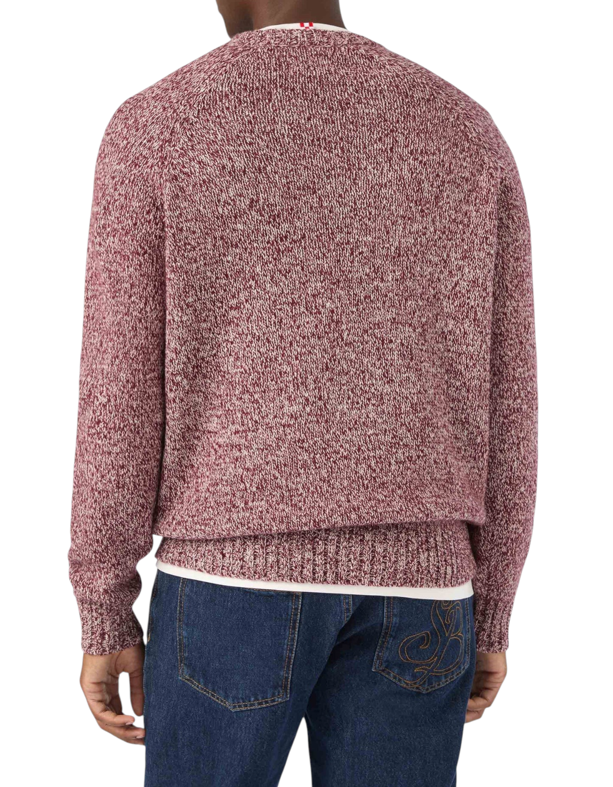 MC2 Saint Barth Maglione Girocollo Blunt Mouliné Rosso Syrah - immagine 4