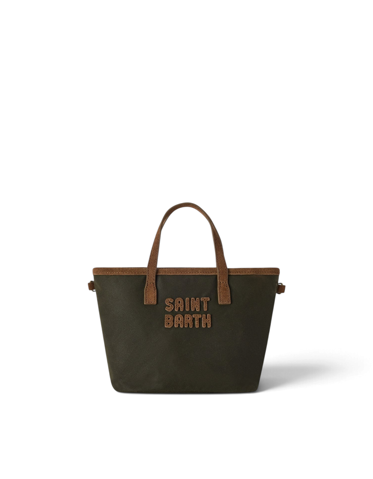 MC2 Saint Barth Borsa Mini City Wax verde militare - vista frontale