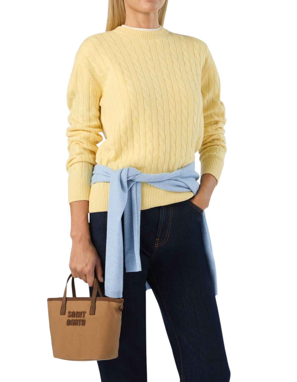 MC2 Saint Barth Borsa Mini City Wax nocciola - indossata