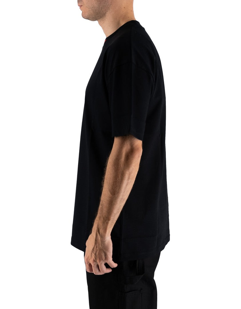 Vision Of Super Black Tee With Embroidered Full Hearth On The Neck And Patch On Back Nero – dettaglio prodotto 4 – Master SKU VOS_VS007TE-01_NERO